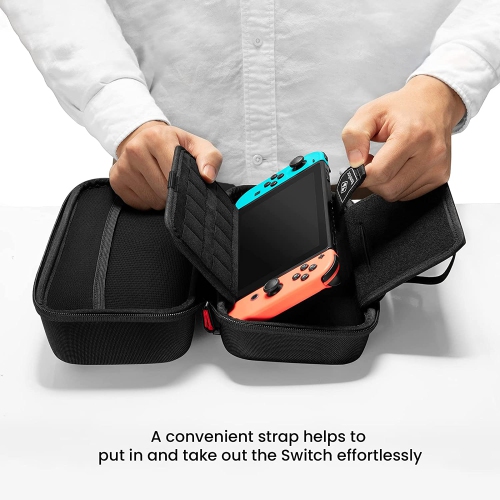 Protective Case for Nintendo Switch Hard Shell Travel Storage Carrying Case Cover Box 24 Game Cartridges Handle