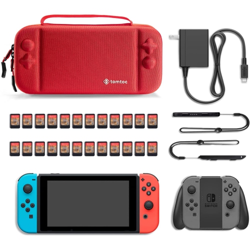 Carrying Case for Nintendo Switch/OLED Model, Large Travel Switch Case with 24 Game Cartridges Compatible