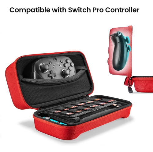 Carrying Case for Nintendo Switch/OLED Model, Large Travel Switch Case with 24 Game Cartridges Compatible