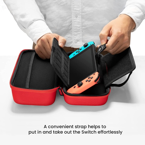 Carrying Case for Nintendo Switch/OLED Model, Large Travel Switch Case with 24 Game Cartridges Compatible