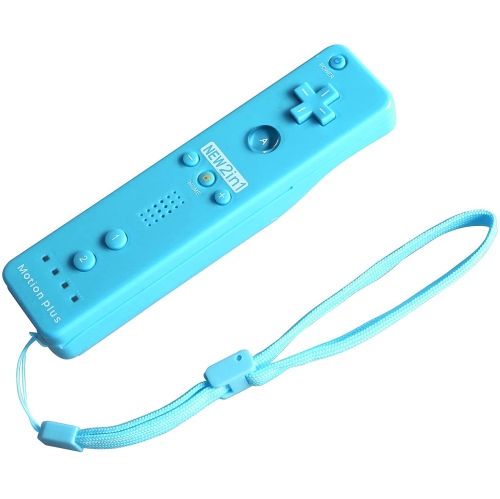 Manette 2-en-1 compatible Motion plus pour la console Nintendo Wii couleur bleu