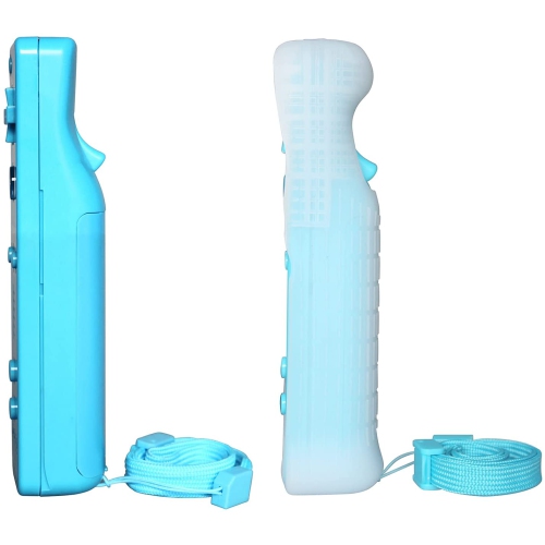 Manette 2-en-1 compatible Motion plus pour la console Nintendo Wii couleur bleu