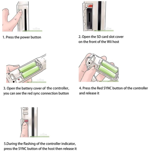 Manette 2-en-1 compatible Motion plus pour la console Nintendo Wii couleur bleu