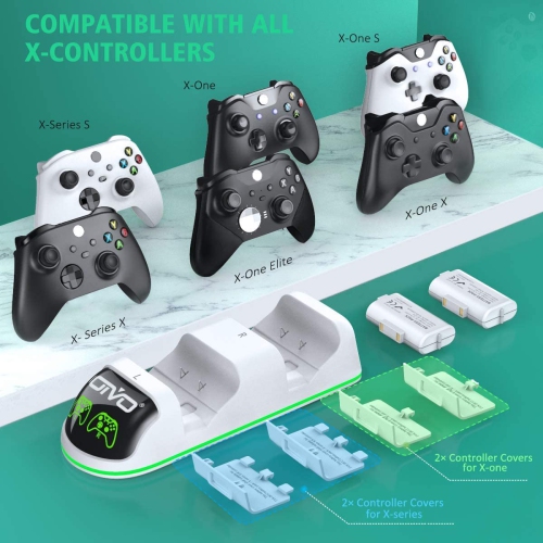Chargeur de manette compatible avec la Xbox Series, une manette One/S/X et une double station de chargement DEL mise à jour