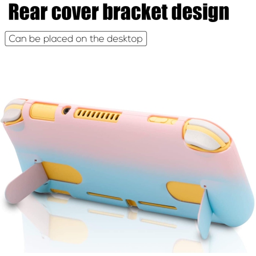 Protective Case for Nintendo Switch lite, Grip Case for Nintendo Switch lite with Stand - Pink Blue