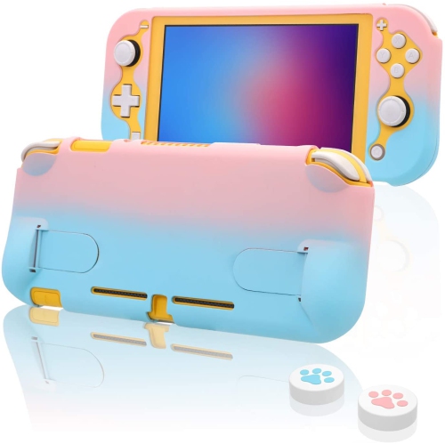 Protective Case for Nintendo Switch lite, Grip Case for Nintendo Switch lite with Stand - Pink Blue