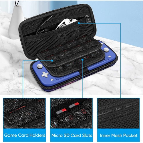 Étui de transport rigide protecteur pour Nintendo Switch Lite 2019 - [antichoc] avec 15 cartouches de jeu/2