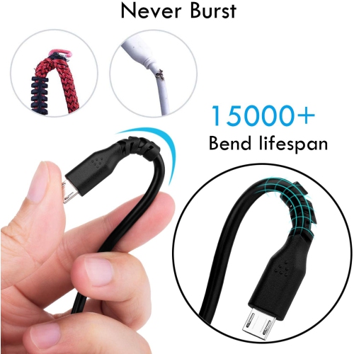 PS4 Micro USB Charging Cable, [15FT 2Pack] Extra Long Fast Charging Cord, High Speed Android Charger Cable