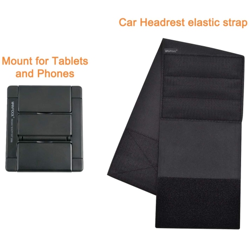 Car Headrest Mount Holder for Tablets and Phones with 5-10.5" Screens -Apple iPhone iPad Air Mini, Samsung
