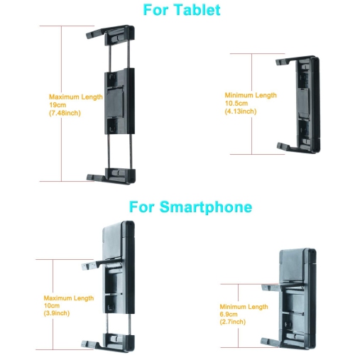 Car Headrest Mount Holder for Tablets and Phones with 5-10.5" Screens -Apple iPhone iPad Air Mini, Samsung