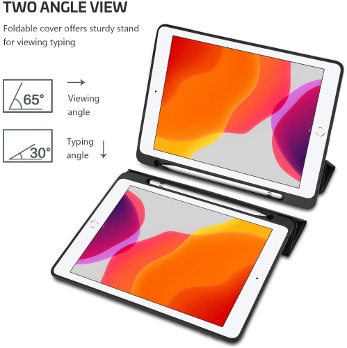 iPad 10.2 9th Gen 2021 / 10.2 8th Gen 2020 / 7th Generation 2019 with Pencil Holder, Flexible Soft TPU Back