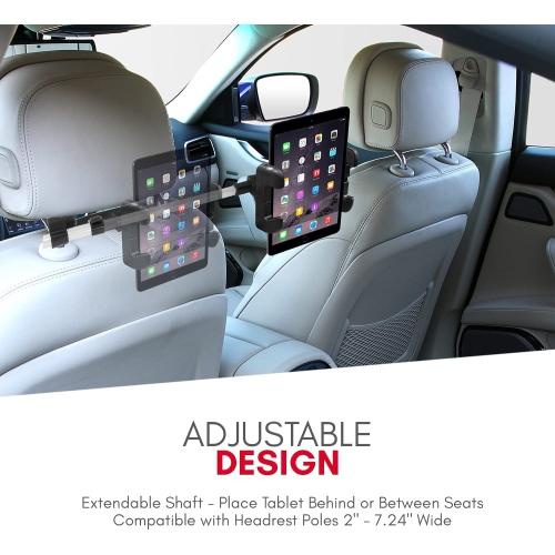Car Headrest Mount Holder for Apple iPad Pro / Air / Mini, Tablets, Nintendo Switch, iPhone, & Smartphones 4.5"