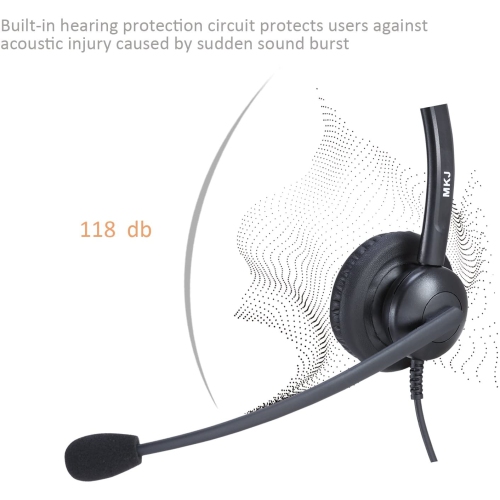 2.5mm Headset for Panasonic DECT Cordless Phone KX-TCA430 KX-TGF574 Corded Call Center Office Telephone Headset