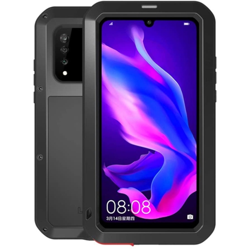 ALBERTATECH  Huawei P30 Lite Case, Armor Tank Aluminum Metal Gorilla Glass Shockproof Military Heavy Duty Sturdy Protector