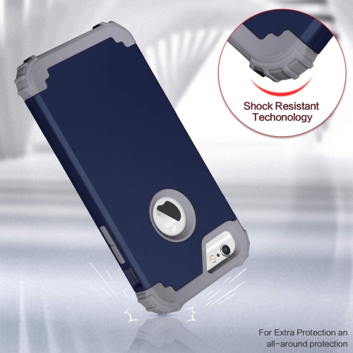 iPhone 6S Case, iPhone 6 Case with Tempered Glass Screen Protector, 3 in 1 Heavy Duty Rugged Shockproof Hybrid