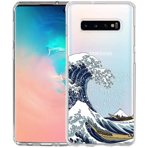 Samsung Galaxy S10 Case, Clear with Design Soft TPU Shock Absorption Slim Embossed Pattern Protective Back Cover