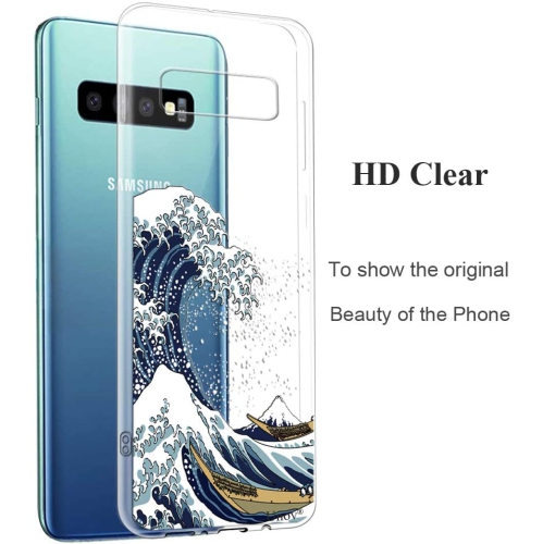Samsung Galaxy S10 Case, Clear with Design Soft TPU Shock Absorption Slim Embossed Pattern Protective Back Cover