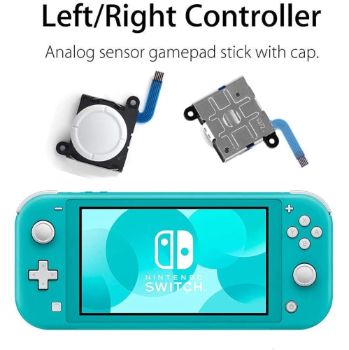 2-Pack Replacement 3D Analog Joystick for Nintendo Switch Lite and Nintendo Switch Joy-Con, Left or Right Analog Thumb