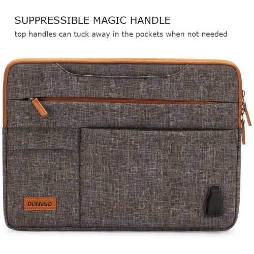 10.1 Inch Multi-Functional Laptop Sleeve Business Briefcase Messenger Bag with USB Charging Port for 10.1-10.5