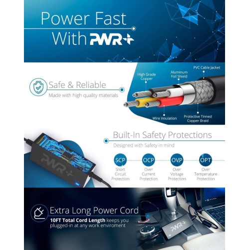 CAR Charger for Dell Latitude Laptop: Compatible with 7480 E5450 E5470 E5570 E6400 E6410 E6420 E6430 E7440 E7450 E7470