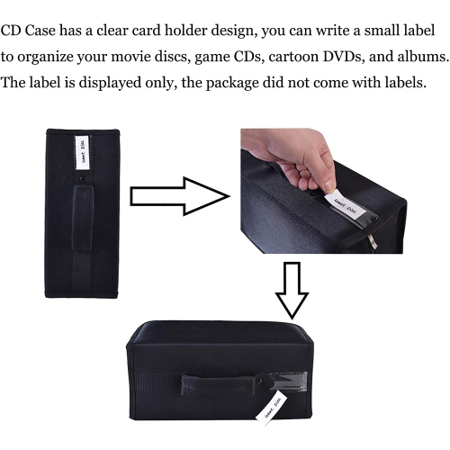 CD Case, 160 Capacity Nylon DVD Case Protective CD Case Holder Portable Disc Storage Organizer Bag for Car