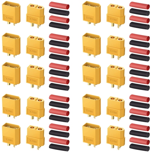 Image 1 of 5.. 20PCS 10Pairs XT60 Male & Female Bullet Connectors Power Plugs w/ Heat Shink for RC Car/Boat/LiPo Battery