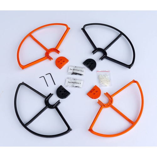Snap On/Off Prop Guards 2X Orange & 2X Black Compatible for DJI Phantom 1 & 2 Phantom 3 Tool Free Quick