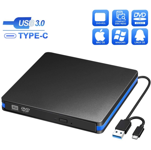 Camister Blu Ray Player External Optical Drive USB 3.0 Blu-Ray Bd-ROM Cd/DVD Rw Burner Writer Recorder for Notebook 
