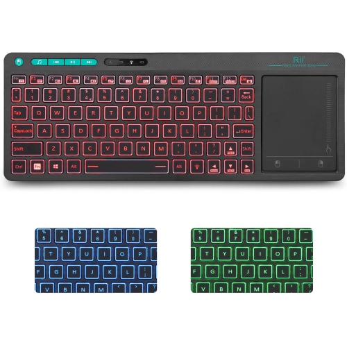 ALBERTATECH  Wireless Keyboard, Touchpad Keyboard, 3-Colors Backlight Keyboard, Bigtouch Trackpad, Rechargeable Keyboard