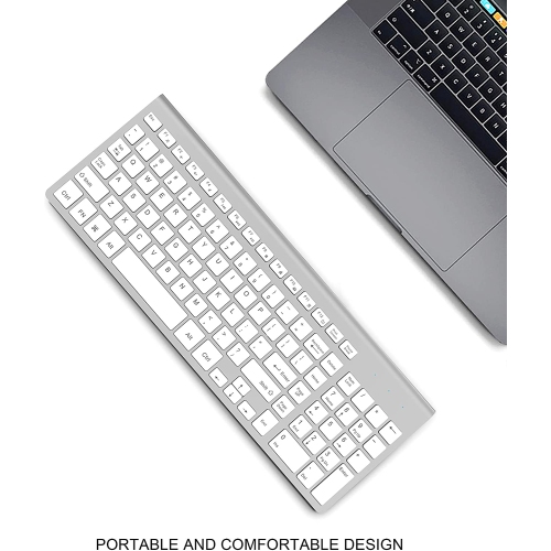 Wireless Keyboard, 2.4G Slim Compact Full Size Wireless Keyboard-for PC, Mac,iMac，Desktop, Computer,