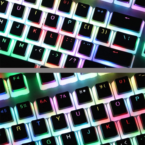 Keycaps Backlit Pudding Keycap Set Doubleshot Translucent OEM Profile with Keycaps Holder and Puller