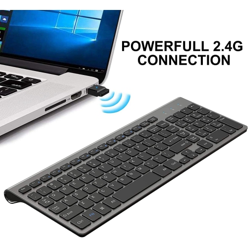 Wireless Keyboard, 2.4G Slim and Compact Wireless Keyboard for PC, Mac,iMac，Desktop, Computer, Laptop,