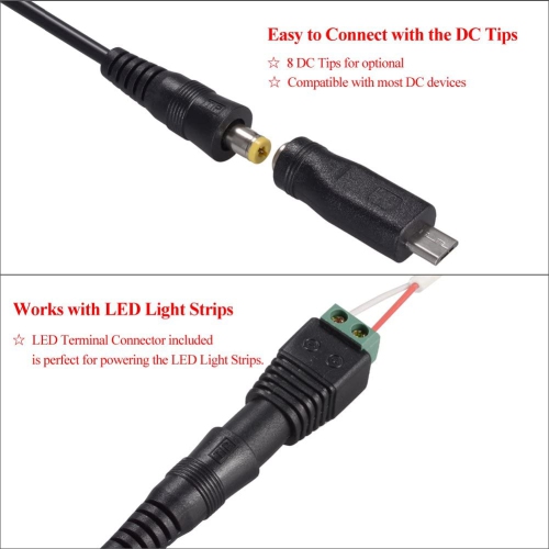 [Upgraded Version] 30W Universal AC/DC Adapter Switching Power Supply with 8 Selectable Adapter Tips, Including