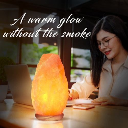 Natural Pink Salt Lamp, Crystal Salt Lamp Night Light with Brightness Control Dimmer