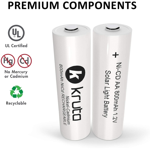 PILES AA NICD rechargeables, piles AA rechargeables NiCd 1.2a pour lampes solaires