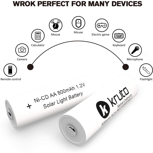 PILES AA NICD rechargeables, piles AA rechargeables NiCd 1.2a pour lampes solaires