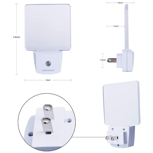 Red LED Night Light 2 Pack, Auto Night Light Plug in, Dusk to Dawn Light Sensor