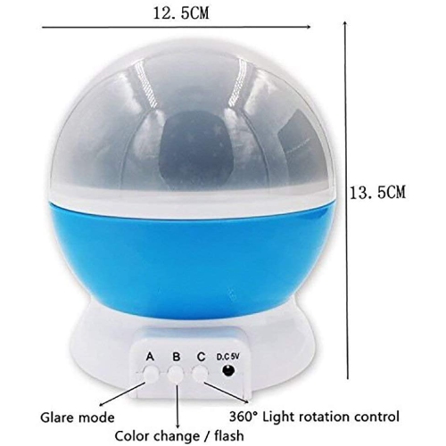 E ELELIFE Ceiling Projector, Star Night Light with 4 LED Bulbs , 360 Degree Rotation Colorful Moon Night Lamp