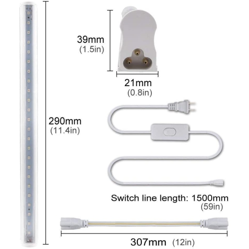 T5 Led Grow Lights Bar, 5Pcs Full Spectrum Grow Lamp Tube for Seed Starting/Indoor Plant/Flower Bloom/Veg,