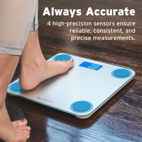 Bathroom Body Weight Scale, Round Corner Platform Digital Scale, Large Backlit Display and High Precision