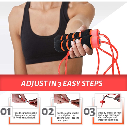 All-Purpose Fitness Jump Rope - Ideal for All Ages & Skill Levels, Indoor/Outdoor, Easily Adjustable, Comfortable