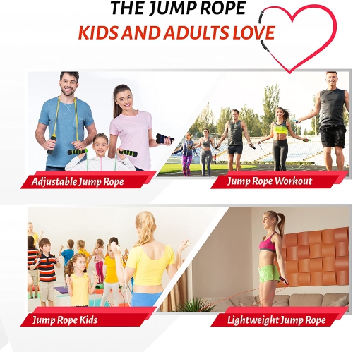 All-Purpose Fitness Jump Rope - Ideal for All Ages & Skill Levels, Indoor/Outdoor, Easily Adjustable, Comfortable