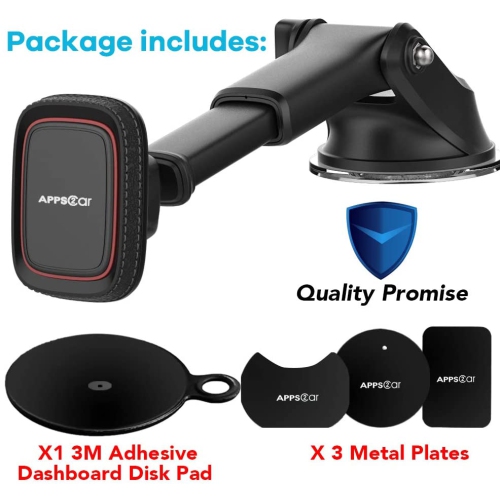 Support de téléphone magnétique voiture, tableau de bord universel pare-brise ventouse à la résistance industrielle Support de téléphone pour l’auto