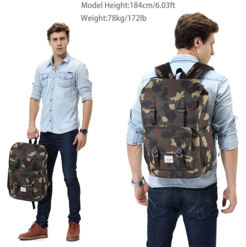 Backpack for Men, Casual Water-Resistant Hiking Camping Daypack Rucksack Travel School Backpack Drawsg