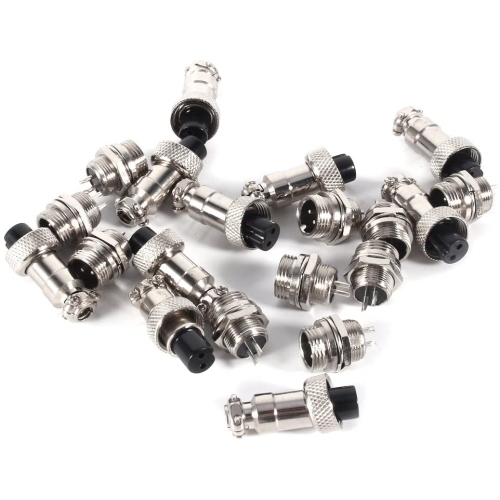 Aviation Plug Connector, 10 Pairs Mounting 12mm Dia Thread Screw Metal Aviation Male Female Socket Connector Plugs (2