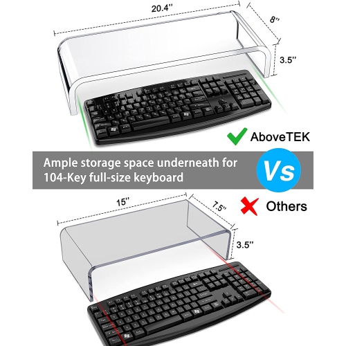 Monitor Stand, Premium Acrylic Computer Monitor Riser for Home Office Business w/ Sturdy Platform, PC Desk