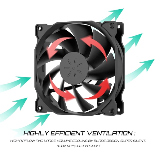 3-Pack Long Life Computer Case Fan 120mm ling Case Fan for Computer Cases ling(12BK3-3)