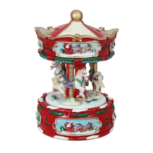 6.5 Red and White Animated Carousel Christmas Music Box | Best Buy Canada