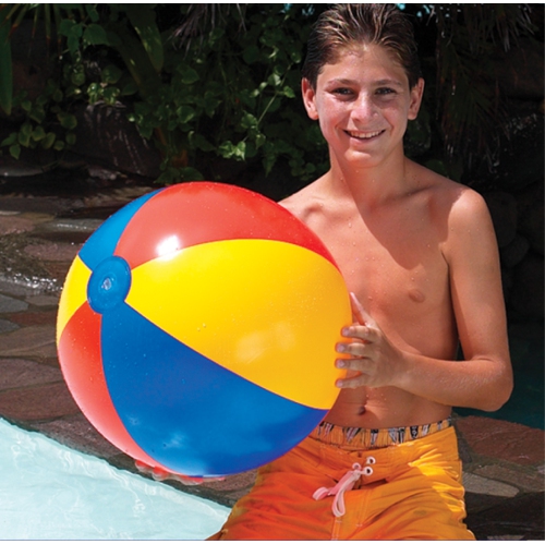 24-Inch Inflatable Red and Blue Beach Ball Swimming Pool Toy