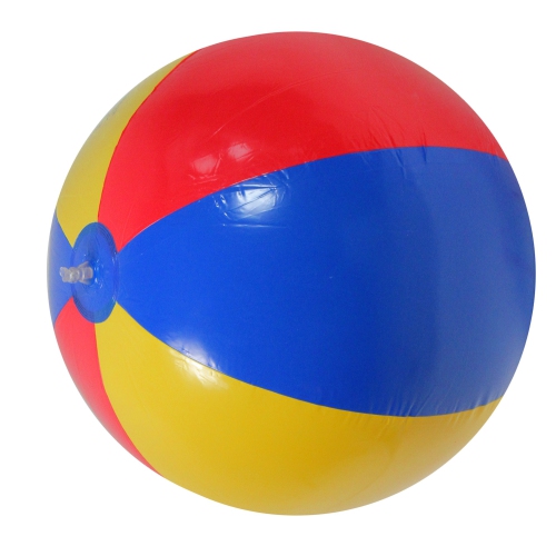 24-Inch Inflatable Red and Blue Beach Ball Swimming Pool Toy
